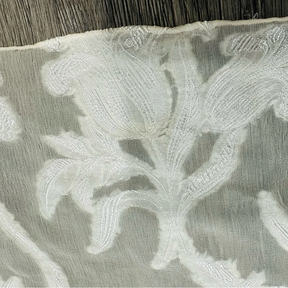 Henri Bendel White Sheer Lace Floral Scarf Wrap Shawl